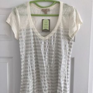 Bordeaux see through linen tee